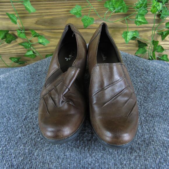 Clarks Women's Bootie Brown Leather Sz 7 Medium Used 2025‎ - Picture 2 of 6